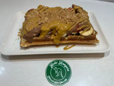 Belçika Çikolatalı Karamelli Waffle